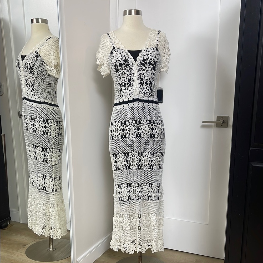 Gaby & Eden crochet Elegant White Lace Dress